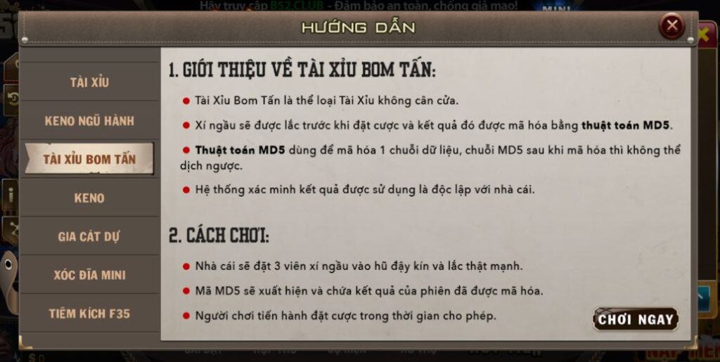 luật chơi tài xỉu