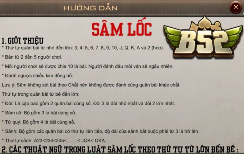 hướng dẫn chơi bài Sâm lốc
