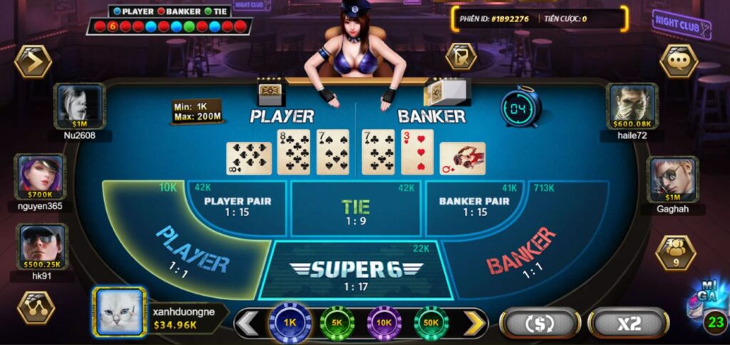 cách cược Super Baccarat 6