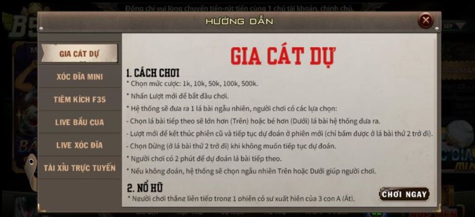 Mini game Gia Cát Dự - hướng dẫn chơi