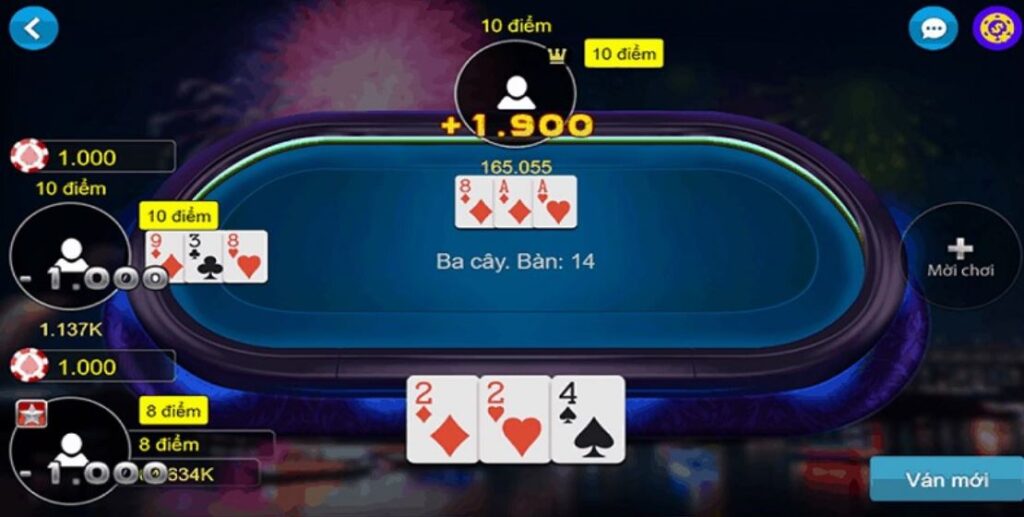 bàn chơi Bài cào B52